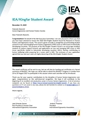 کسب جایزه The 2025 IEA/king far student award for research in human factors and ergonomics issues  توسط خانم فاطمه ابارشی